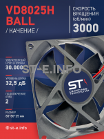 Вентилятор  VD8025H Ball (качения) 12V - st-e.info - Тамбов