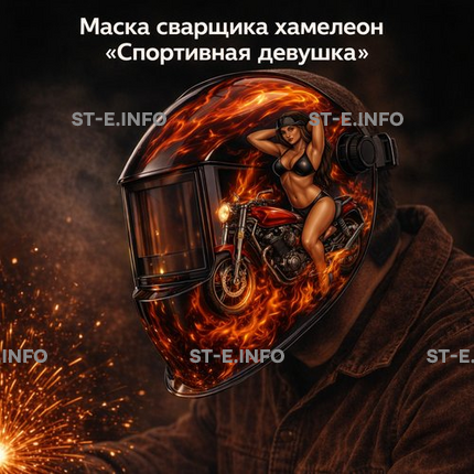 Маска сварщика хамелеон «Спортивная девушка» (YXE-718G PRO) - st-e.info - Тамбов
